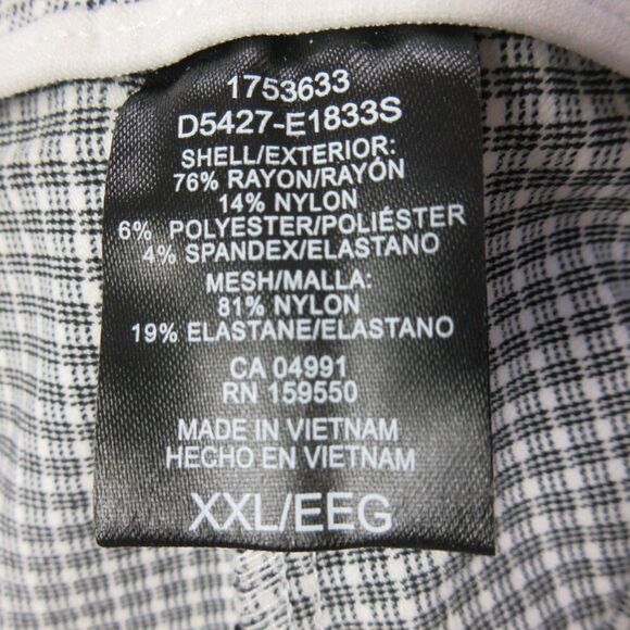 HILARY RADLEY Plaid Tummy Control Ankle Pants XXL (20) White Black Crop 2XL NWT - Picture 8 of 12